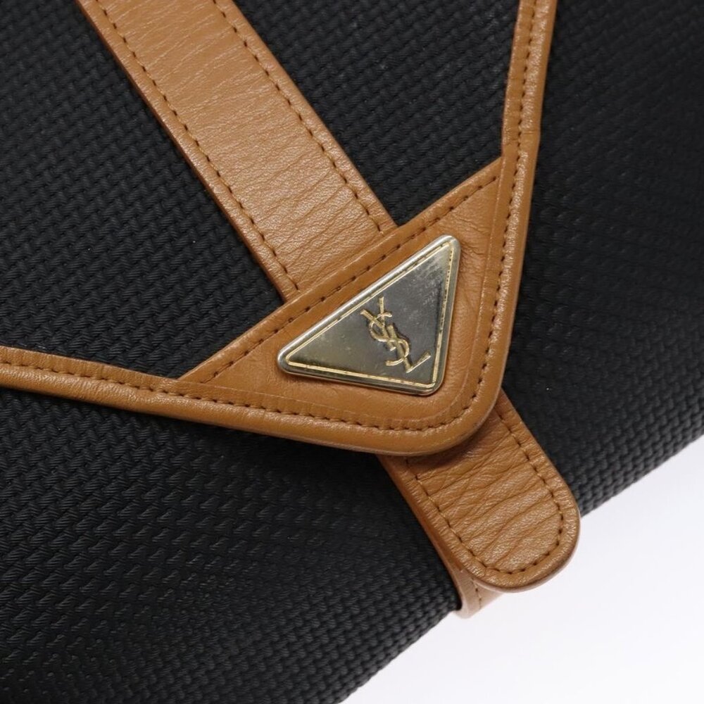 Authentic SAINT LAURENT Shoulder Bag PVC Leather Brown Gold - Picture 16 of 16